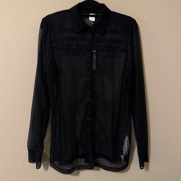 Intimissimi lace mesh button blouse shirt - Picture 1 of 2